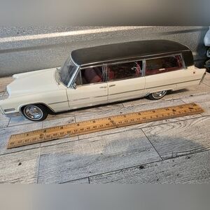 Vintage 1966 Cadillac White and Black Diecast Model Car